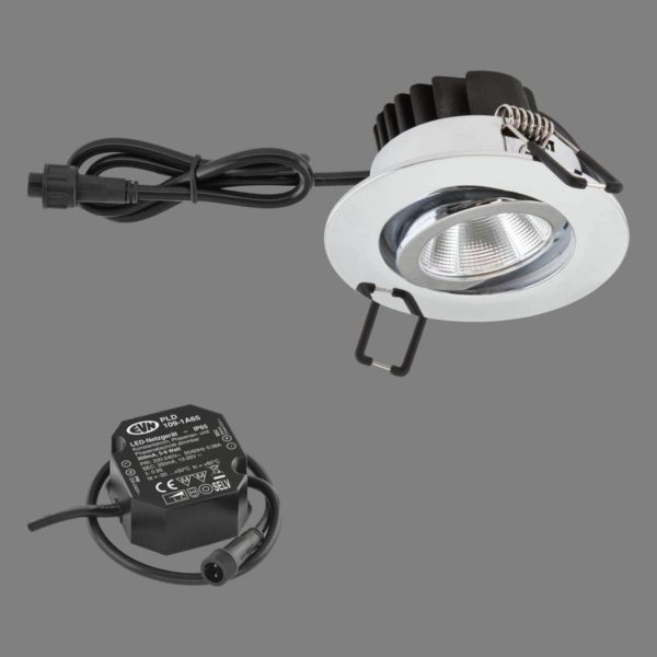 EVN PC65 luminaire extérieur rond, 3000K chrome EVN
