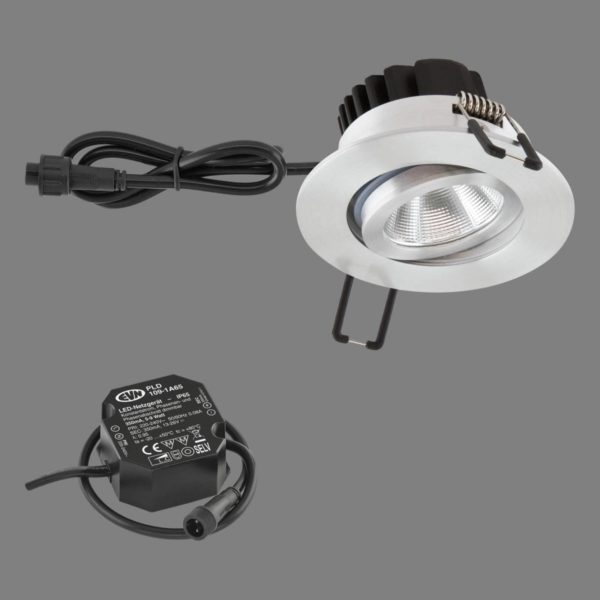 EVN PC65 luminaire extérieur rond, 3000K aluminium EVN