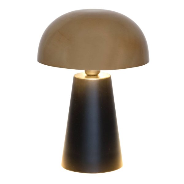 Holländer Lampe à poser Fungo, vers le bas, noire/dorée Holländer