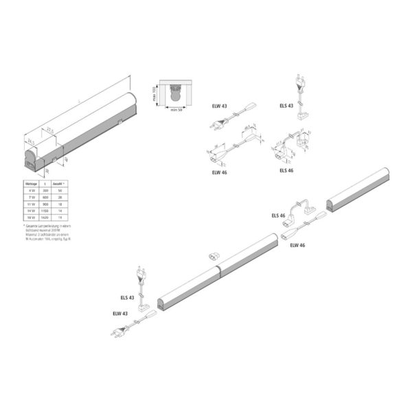 Hera Réglette LED EcoLite F HO saillie, 4 000K, 115cm Hera