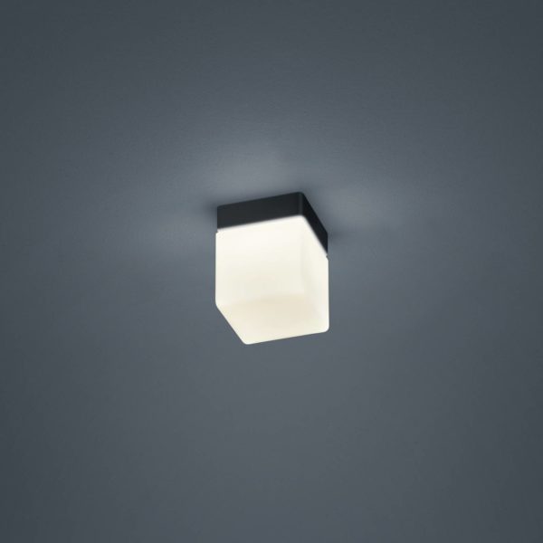 Helestra Keto plafonnier LED, cube, noir Helestra