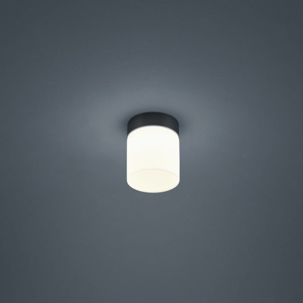 Helestra Keto plafonnier LED, cylindre, noir Helestra