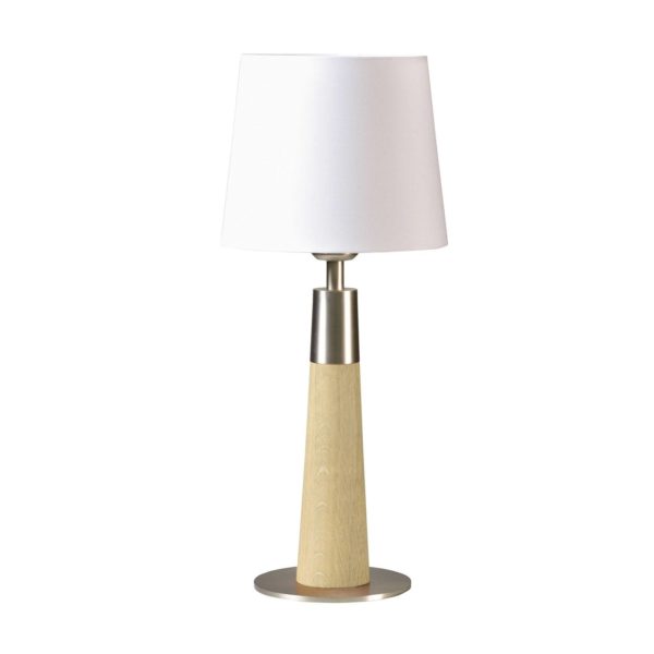 HerzBlut Conico lampe table blanche chêne nat 44cm HerzBlut