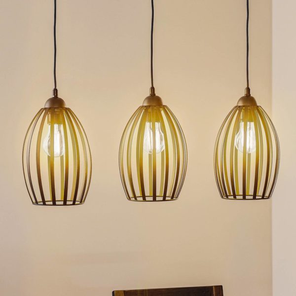 HELam Suspension Dali en noir, à 3 lampes allongée HELam
