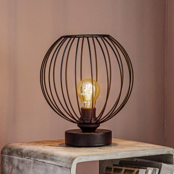 HELam Lampe à poser Cumera abat-jour cage, Ø 24 cm HELam