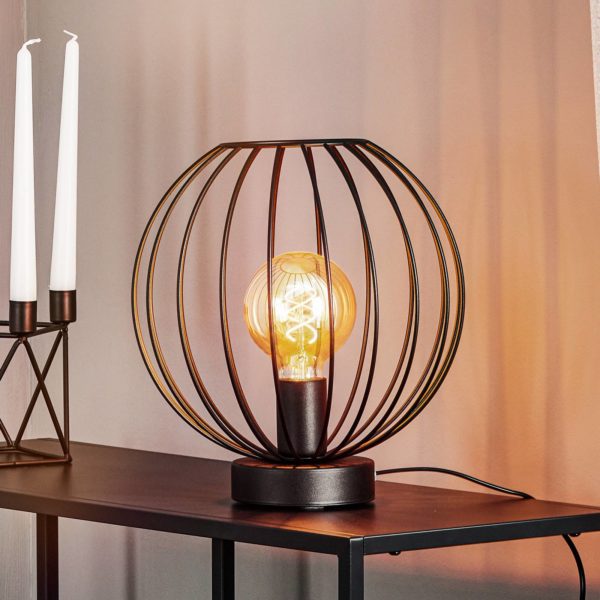 HELam Lampe à poser Cumera abat-jour cage, Ø 30 cm HELam