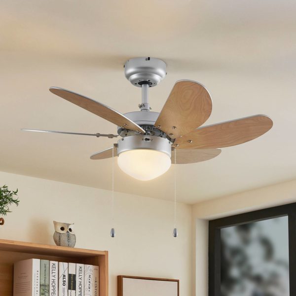 Starluna Ventilateur de plafond avec lumière Minja argenté silencieux 78 cm Starluna