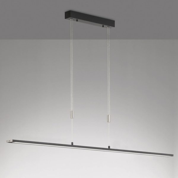 FISCHER & HONSEL Suspension LED Metz TW, CCT, longueur 160 cm, noir FISCHER & HONSEL