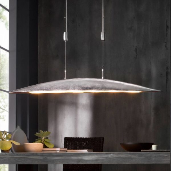 FISCHER & HONSEL Suspension LED Colmar, longueur 140 cm, nickel FISCHER & HONSEL
