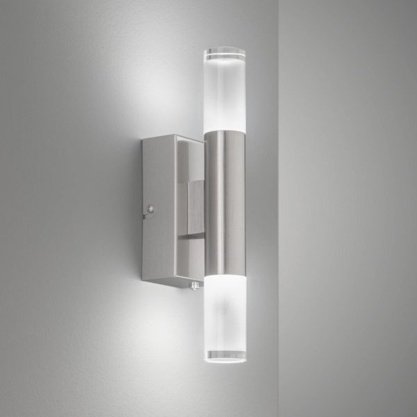 FISCHER & HONSEL Applique Nyra up/down, nickel, dimmable, CCT FISCHER & HONSEL