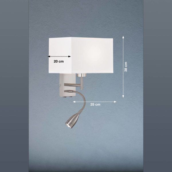 FISCHER & HONSEL Applique Dream à liseuse LED, blanc/nickel FISCHER & HONSEL