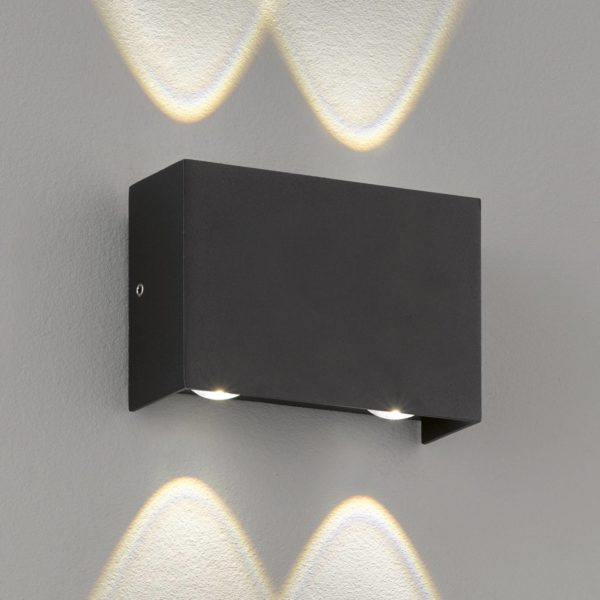 FISCHER & HONSEL Applique d’extérieur LED Tokio noire, 4 lampes FISCHER & HONSEL