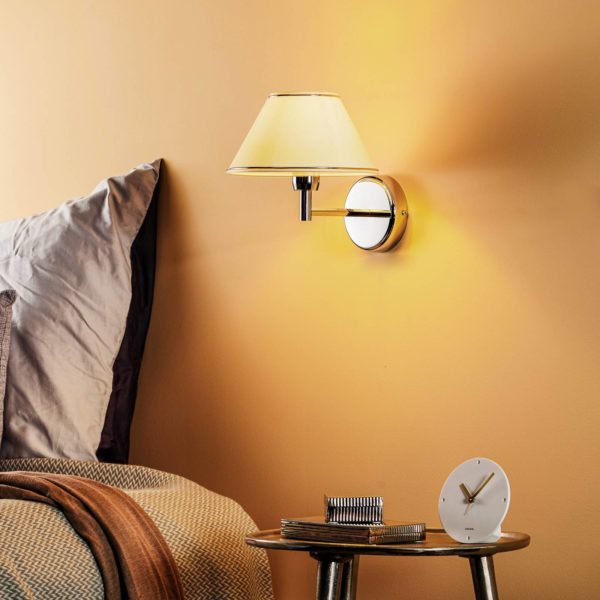 Jupiter Applique murale London chromée/crème, à 1 lampe Jupiter