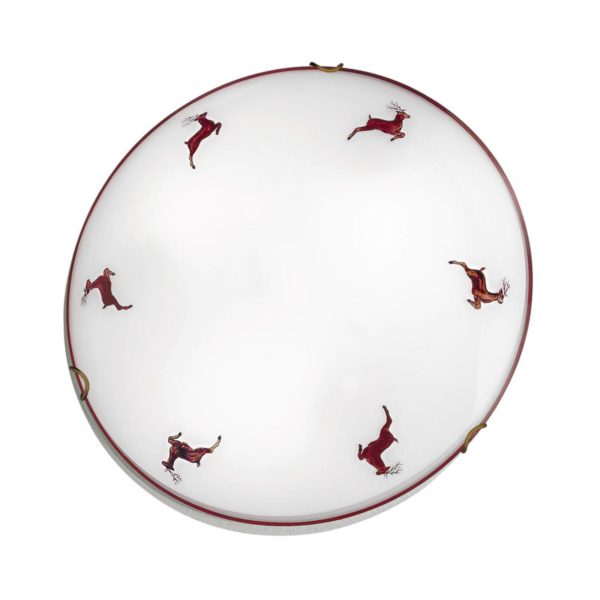 austrolux Plafonnier Nonna cerf, blanc-rouge, Ø 40 cm austrolux