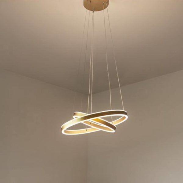 SLV One Double suspension LED, laiton, Ø 60 cm SLV