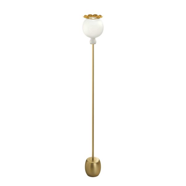 Kundalini Opyo lampadaire, soufflé, laiton Kundalini