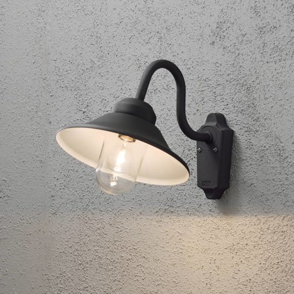 Konstsmide Applique d’extérieur Vega, largeur 29,5 cm, noire Konstsmide