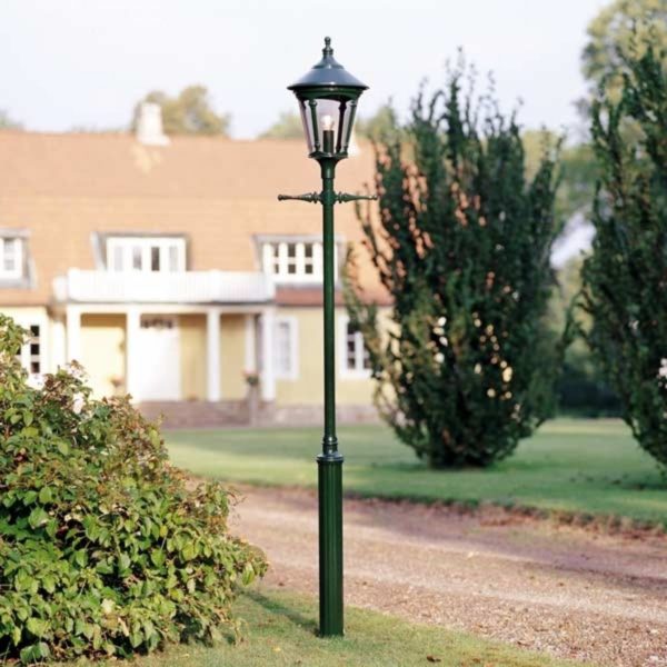 Konstsmide Lampadaire d’extérieur Virgo, à 1 lampe, vert foncé Konstsmide
