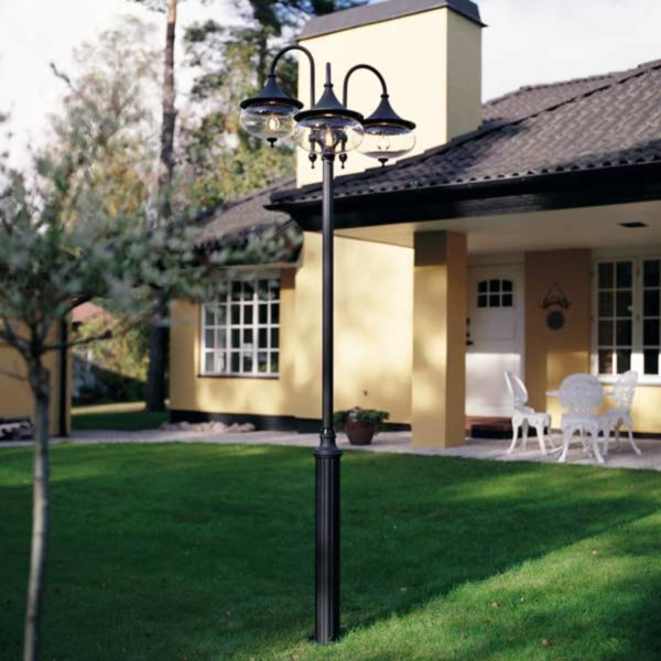 Konstsmide Lampadaire d’extérieur Libra à 3 lampes noir Konstsmide