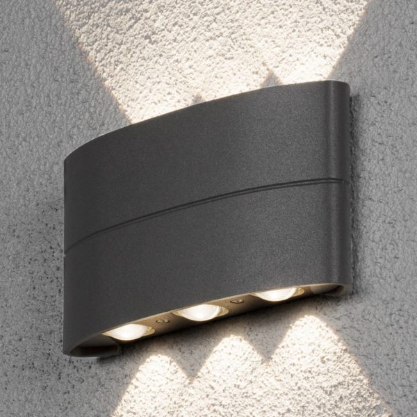 Konstsmide Applique d’extérieur LED, anthracite, à 6 lampes Konstsmide