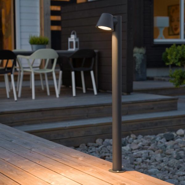 Konstsmide Borne lumineuse Trieste en aluminium, anthracite Konstsmide