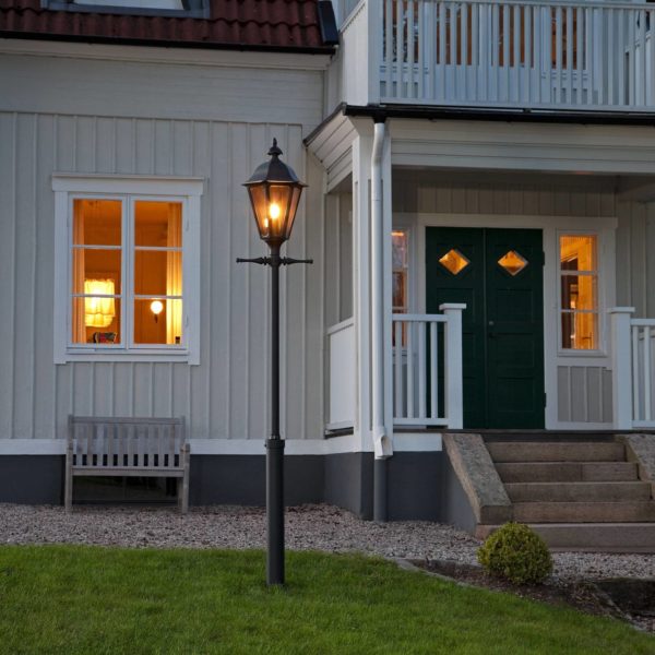 Konstsmide Lampe pour mât Pallas, noire Konstsmide