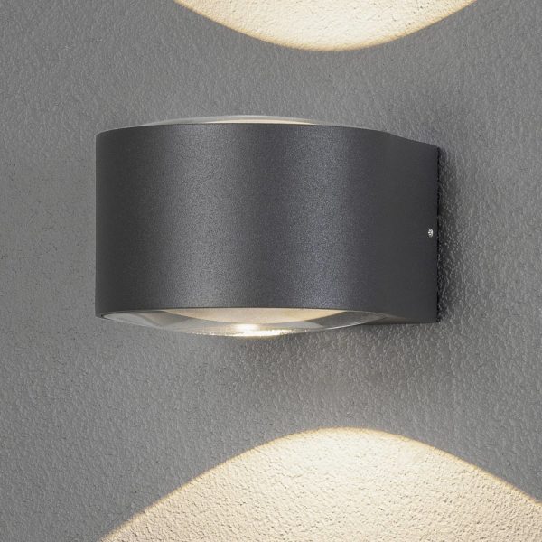 Konstsmide Applique d’extérieur LED Gela, up/down, grise Konstsmide