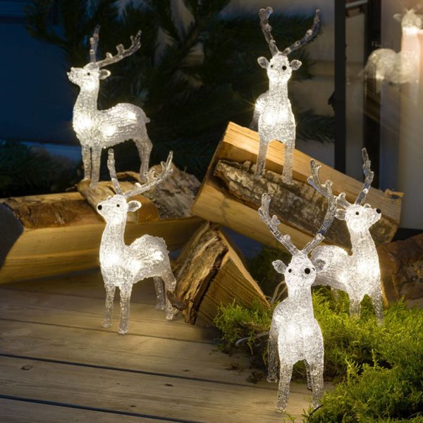 Konstsmide Christmas Figurines LED Renne pour l’extérieur, lot de 5 Konstsmide Christmas