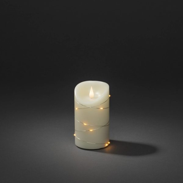 Konstsmide Christmas Bougie en cire LED crème couleur de lumière ambre hauteur13cm Konstsmide Christmas