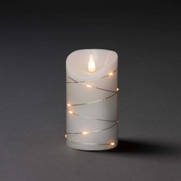 Konstsmide Christmas Bougie en cire LED blanche couleur de lumière blanc chaud 13,5 cm Konstsmide Christmas
