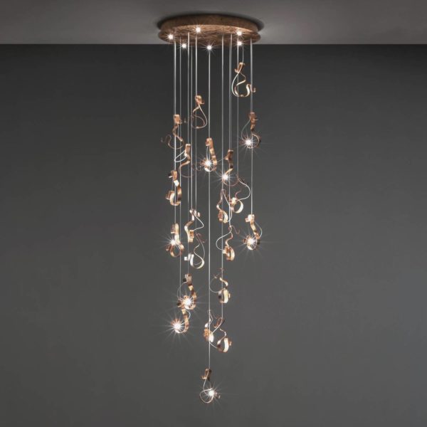 Knikerboker Curve suspension LED 20 lampes bronze Knikerboker