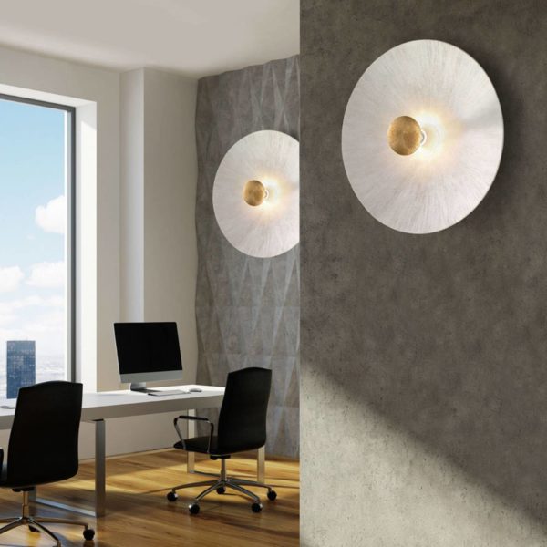 austrolux Applique Moon Sun, Ø 54 cm, blanche/dorée austrolux