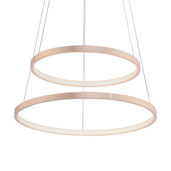 JUST LIGHT. Suspension LED Circle dorée, à 2 lampes JUST LIGHT.