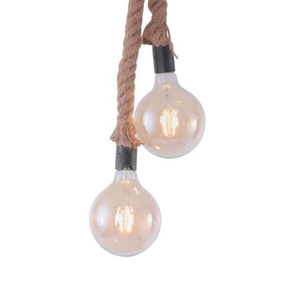 JUST LIGHT. Suspension Rope avec corde, à 2 lampes JUST LIGHT.