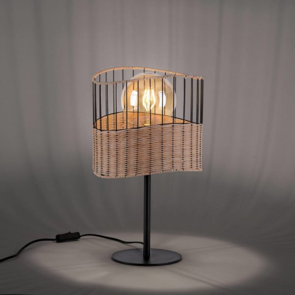 JUST LIGHT. Lampe à poser Reed en bois et métal JUST LIGHT.