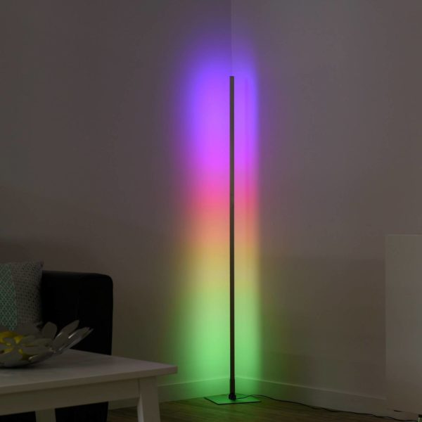 JUST LIGHT. Lampadaire LED Henry, télécommandable, RGB/CCT JUST LIGHT.