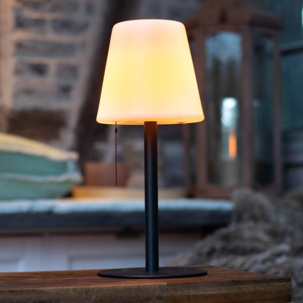 JUST LIGHT. Lampe à poser LED Keno, piquet, tirette, batterie JUST LIGHT.