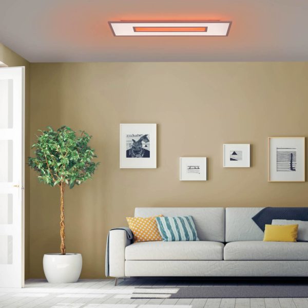 JUST LIGHT. Plafonnier LED Recess rectangulaire, dimmable RGBW JUST LIGHT.