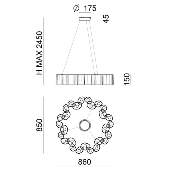 Stilnovo Suspension LED Honey, dimmable, ronde, 86 cm Stilnovo