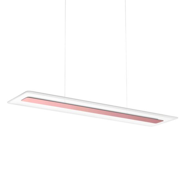 Linea Light Suspension LED Antille verre rectangulaire cuivre Linea Light