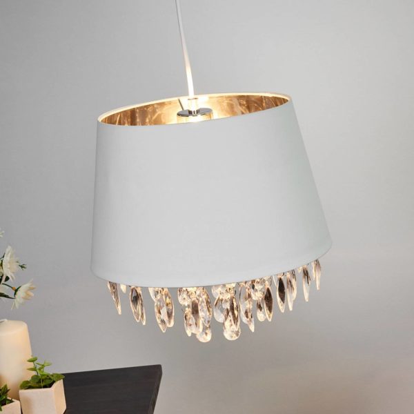 Lucide Suspension blanche Dolti avec pierres en acrylique Lucide