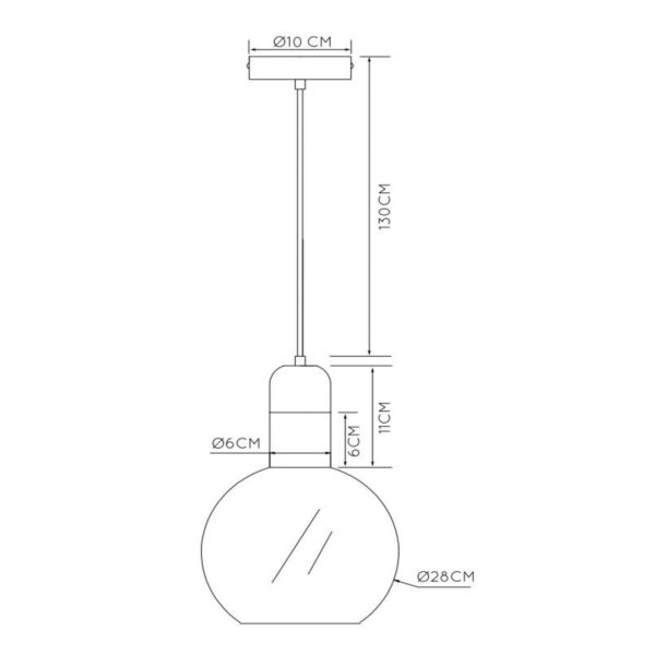 Lucide Suspension Julius, à 1 lampe, gris fumé, Ø 28 cm Lucide