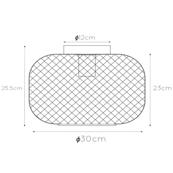 Lucide Plafonnier Mesh, rond, Ø 30 cm, doré Lucide