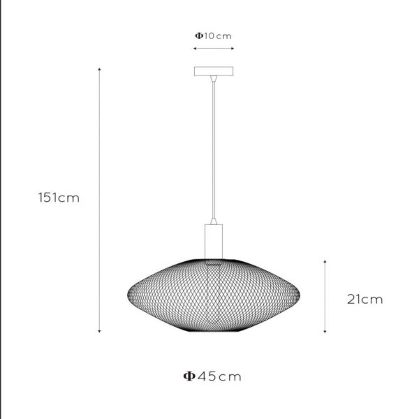 Lucide Suspension Mesh, trapézoïdale, Ø 45 cm, noire Lucide