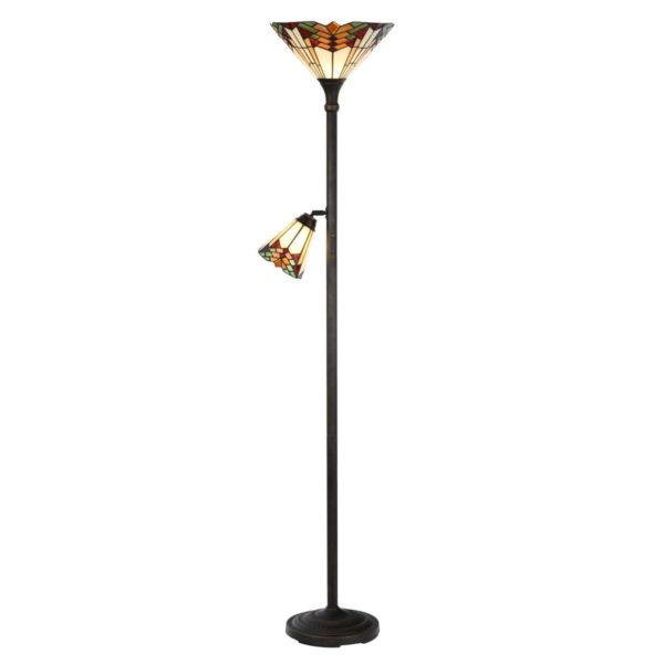 Clayre&Eef Lampadaire 5969 avec liseuse, style Tiffany Clayre&Eef