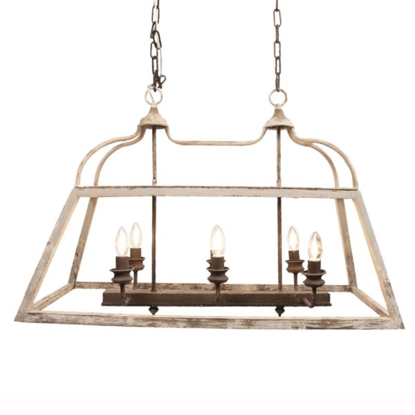 Clayre&Eef Suspension 237 en bois, à 6 lampes Clayre&Eef