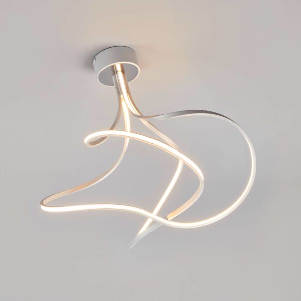 Domiluce Plafonnier LED Lungo aluminium, hauteur 42 cm Domiluce