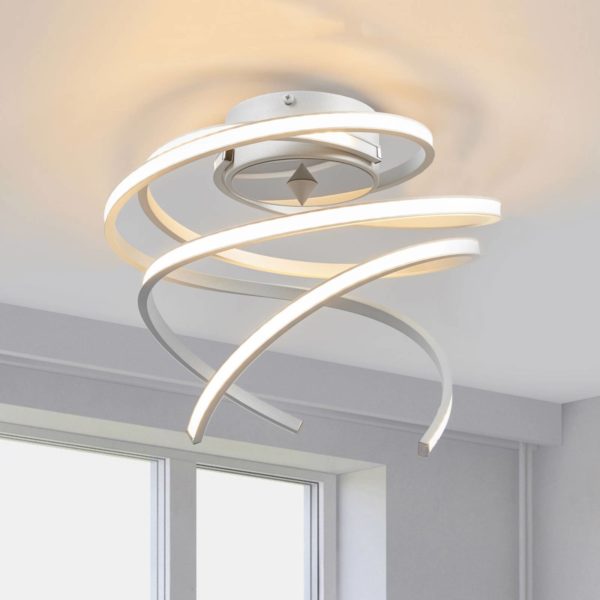 Domiluce Plafonnier LED Lungo aluminium, hauteur 25 cm Domiluce