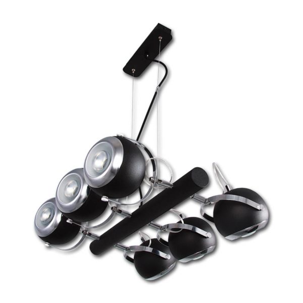 Domiluce Suspension Scotti avec six spots, noire Domiluce