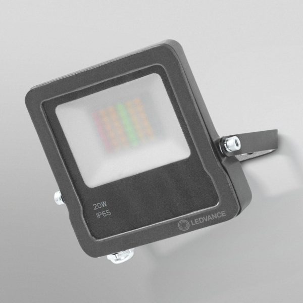 LEDVANCE SMART+ WiFi Floodlight, RGBW, gris, 20 W LEDVANCE SMART+
